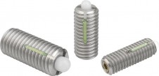 Indexing plungers – Spring plungers with internal hexagon and POM pin, stainless steel, LONG-LOK lock